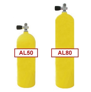 Yellow Commercial Diving Bailout Bottle Aluminum Tank