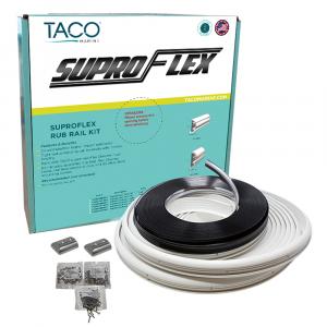 Taco SuproFlex Rub Rail Kit - White w/Flex Chrome Insert - 2H x